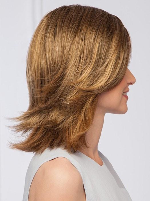 Top-of-head hairpiece that blends seamlessly with mid-length to longer layered hair | Color: GL14-16SS