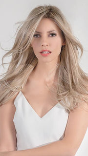 MIRAGE by Ellen Wille in CHAMPAGNE-ROOTED 24.25.20 | Light Beige Blonde, Medium Honey Blonde, and Platinum Blonde Blend with Dark Roots