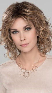 CAT by ELLEN WILLE in LIGHT-BERNSTEIN-ROOTED | Light Auburn, Light Honey Blonde, and Light Reddish Brown blend and Dark Roots PPC MAIN IMAGE FB MAIN IMAGE