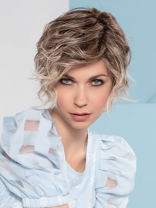 ALETTA by ELLEN WILLE in BEIGE-MULTI-SHADED 12.22.20 | Lightest Brown and Light Strawberry Blonde blend with Light Neutral Blonde and Shaded Roots