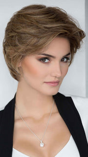 ALLURE by Ellen Wille in BERNSTEIN ROOTED | Light Brown Base with Subtle Light Honey Blonde and Light Butterscotch Blonde Highlights and Dark Roots PPC MAIN IMAGE FB MAIN IMAGE