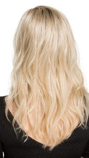 CHAMPAGNE ROOTED | Light Beige Blonde,  Medium Honey Blonde, and Platinum Blonde Blend with Dark Roots