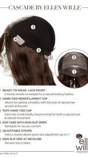 100% Hand-Tied with Lace Front, see cap construction chart for more details.