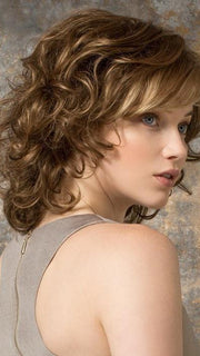 CAT by Ellen Wille in TOBACCO ROOTED | Medium Brown Base with Light Golden Blonde Highlights and Light Auburn Lowlights and Dark Roots