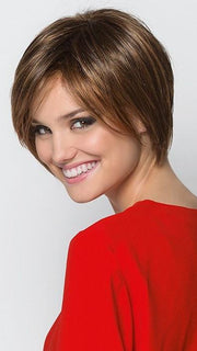 Side-swept bangs and feathery layers