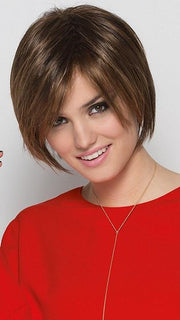 JAVA by Ellen Wille in TOBACCO ROOTED | Medium Brown Base with Light Golden Blonde Highlights and Light Auburn Lowlights and Dark Roots
