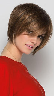 JAVA by Ellen Wille in TOBACCO ROOTED | Medium Brown Base with Light Golden Blonde Highlights and Light Auburn Lowlights and Dark Roots