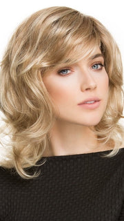 LOAD by Ellen Wille in CHAMPAGNE ROOTED | Light Beige Blonde,  Medium Honey Blonde, and Platinum Blonde Blend with Dark Roots