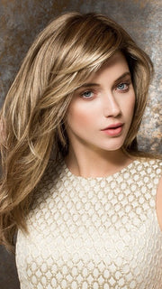 Long New by Ellen Wille | Bang has been trimmed and styled for the photo | Color: Dark Sand Rooted