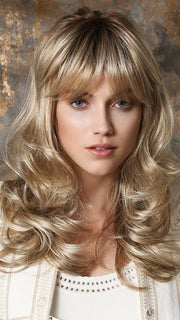 PRETTY by Ellen Wille in CHAMPAGNE ROOTED | Light Beige Blonde,  Medium Honey Blonde, and Platinum Blonde Blend with Dark Roots	