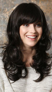Pretty is a long, layered and wavy styke with a full bang