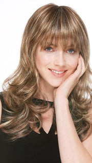 PRETTY by Ellen Wille in BERNSTEIN ROOTED | Light Brown Base with Subtle Light Honey Blonde and Light Butterscotch Blonde Highlights and Dark Roots