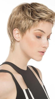 RISK by Ellen Wille in SANDY BLONDE ROOTED | Medium Honey Blonde, Light Ash Blonde, and Lightest Reddish Brown Blend with Dark Roots