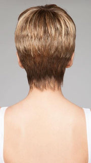 RISK by Ellen Wille in TOBACCO ROOTED | Medium Brown Base with Light Golden Blonde Highlights and Light Auburn Lowlights and Dark Roots