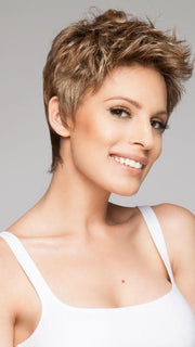 A lightweight pixie cut with short bangs