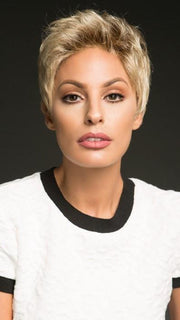 TAB WIG by Ellen Wille in CHAMPAGNE ROOTED | Light Beige Blonde,  Medium Honey Blonde, and Platinum Blonde Blend with Dark Roots	
