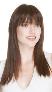 For a more customized look, have your stylist trim the bangs for a more blunt look
