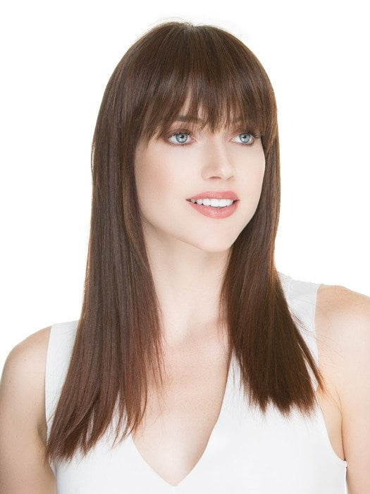 For a more customized look, have your stylist trim the bangs for a more blunt look