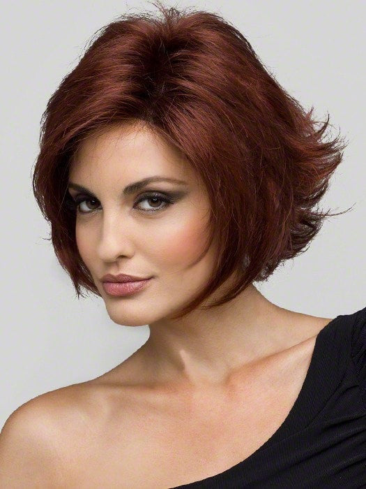 ANGIE Wig by Envy in 33/32 DARK RED | Auburn with Brighter Red highlights