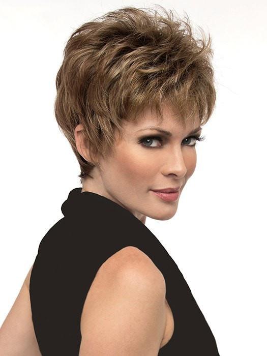 Jacqueline by Envy | Wispy bangs and the perfect layering to accentuate your cheekbones | Color: Chocolate Caramel PPC MAIN IMAGE