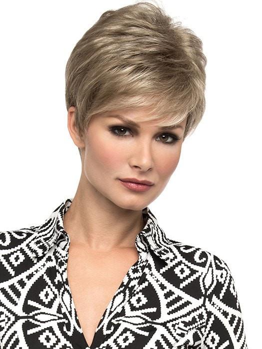 Jamie by Envy Wigs | Short, piecey layers all over with a little boost of volume at the crown | Color: Ginger Cream