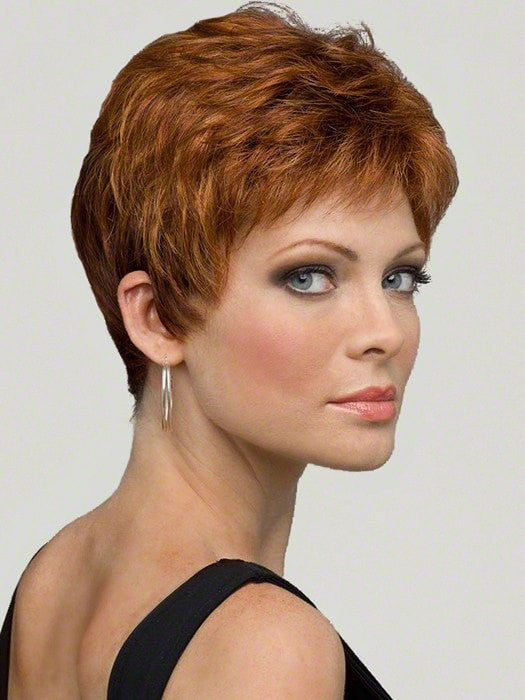This chic pixie cut offers styling flexibility with its sophisticated silhouette