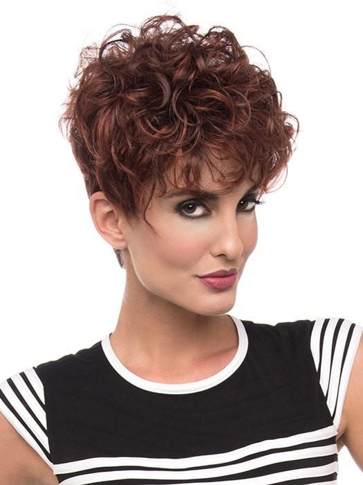 KAITLYN Wig by Envy in 33/32 DARK RED | Auburn with Brighter Red highlights