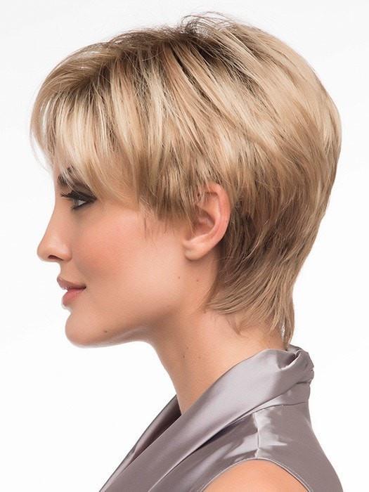 Shorter left side provides coverage for your own hair and hairline | Color: Sparkling-Champagne