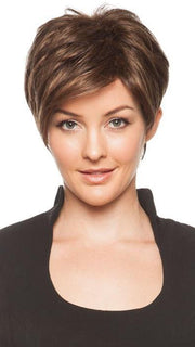 Shari by Envy is a short, trendy, and chic style. You can shake it and wear it tousled or smooth it down for a sophisticated look.