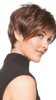 SHARI LARGE by Envy in AMARETTO CREAM | Dark Brown roots with overall Medium Brown base with Honey Blonde highlights
