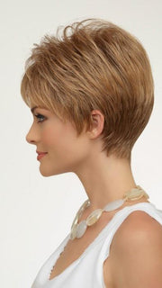 TIFFANY by Envy In SPARKLING CHAMPAGNE | Medium Brown roots with overall Strawberry Blonde base and soft Golden Blonde highlights