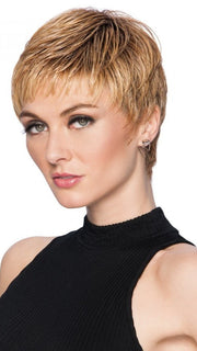 Short, feathered, and modern synthetic pixie wig