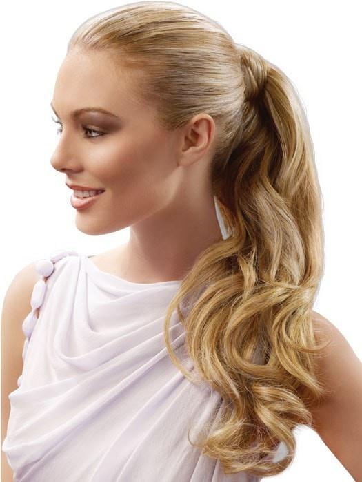 Two-Tone Wavy Half Up Ponytail Red & Blonde