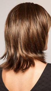SS829S+ SHADED HAZELNUT | Rich Medium Brown Evenly Blended with Ginger Blonde Highlights with dark roots
