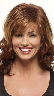 JESSICA by Jon Renau in 32BF CHERRY ALMOND TART | Medium Natural Red Base with Medium Red-Gold Blonde Tips, Dark/Medium Red Nape