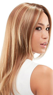 ZARA by Jon Renau in FS26/31S6 SALTED CARAMEL | Medium Natural Red Brown with Medium Red Gold Blonde Bold Highlights, Shaded with Brown