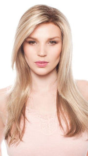 ZARA LARGE by Jon Renau in 12FS8 SHADED PRALINE | Light Gold Brown, Light Natural Gold Blonde & Pale Natural Gold-Blonde Blend, Shaded with Medium Brown