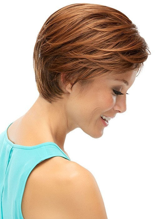 Comb the layers back or place them behind the ear | Color: 4/27/30