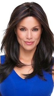 ALESSANDRA by Jon Renau in 1BRH30 DARK CHOCOLATE CHERRY GANACHE | Soft Black with 33% Gold-Red Highlights
