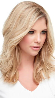 Allows you to part the hair in any direction | Color 12FS8 Light Golden Brown, Light Natural Golden Blonde & Pale Natural Golden Blonde Blend w/ Dark Brown Roots