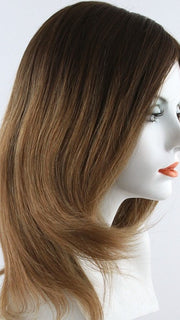 B8-27/30RO | Medium Natural Brown Roots to Midlengths, Medium Red-Gold Blonde Midlengths to Ends