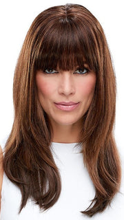 EASIFRINGE by easihair in 6RN DARK BROWN | Human Hair Renau Natural (The fringe is customized to reflect blunt bangs as an option) PPC MAIN IMAGE FB MAIN IMAGE
