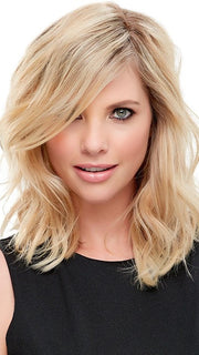 EASIPART HUMAN HAIR 12" TOPPER by easihair in 12FS8 SHADED PRALINE | Light Gold Brown, Light Natural Gold Blonde & Pale Natural Gold-Blonde Blend, Shaded with Medium Brown PPC MAIN IMAGE FB MAIN IMAGE