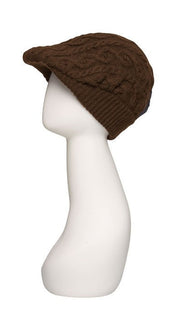 Cable Knit Gatsby Hat by Jon Renau | Color Brown