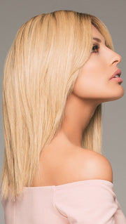 CARA by JON RENAU in 12FS8 | Light Gold Brown, Light Natural Gold Blonde and Pale Natural Gold-Blonde Blend, Shaded with Medium Brown (This piece has been styled and straightened)