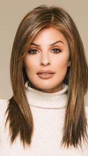 SHOW STOPPER by RAQUEL WELCH in RL8/29 HAZELNUT | Warm Medium Brown Evenly Blended with Ginger Blonde