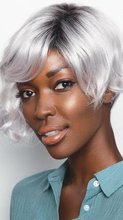 VEE by RENE OF PARIS in ILLUMINA-R | Dark Brownish purple rooted with silver PPC MAIN IMAGE FB MAIN IMAGE