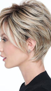 The slightly asymmetrical razor cut fringe adds an air of sophistication while the Sheer Indulgence lace front monofilament part affords added styling options