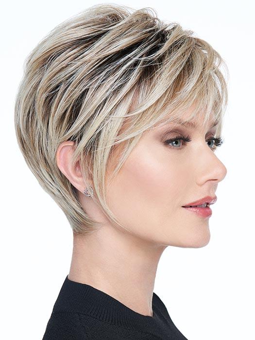 A contemporary short style, includes a sculpted back for a stunning profile and shorter waved layers in the crown for fullness and texture