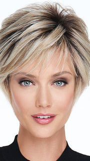 ON YOUR GAME by RAQUEL WELCH in RL19/23SS SHADED BISCUIT | Light Ash Blonde Evenly Blended with Cool Platinum Blonde with Dark Roots